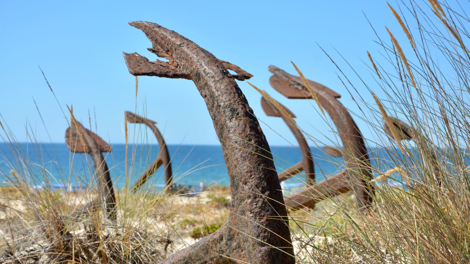 Cimitero delle ancore sulla spiaggia di Barril - Algarve - Portogallo
