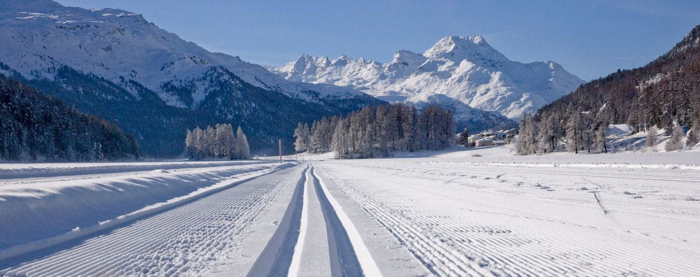 Pista da sci di fondo del lago Champfèr - Alta Engadina - Svizzera
