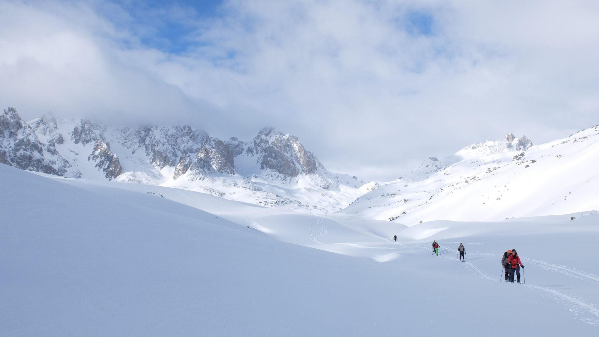 Gruppo di fondisti nella Clarée - Alte Alpi