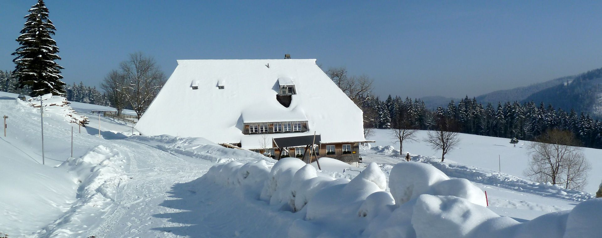 Grande fattoria tradizionale sotto la neve - Foresta Nera - Germania