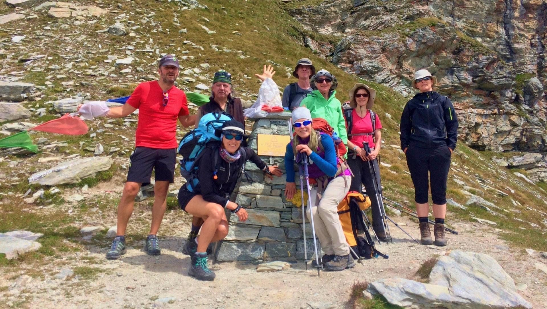 Photo de groupe de randonneurs - Tour des Géants - Val d'Aoste - Italie