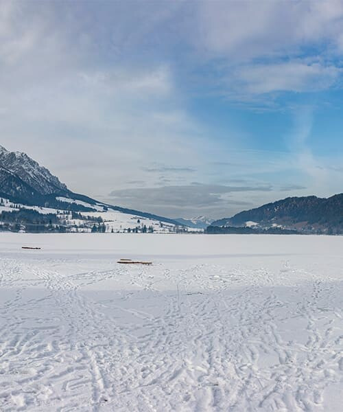 Lago Walchsee in inverno