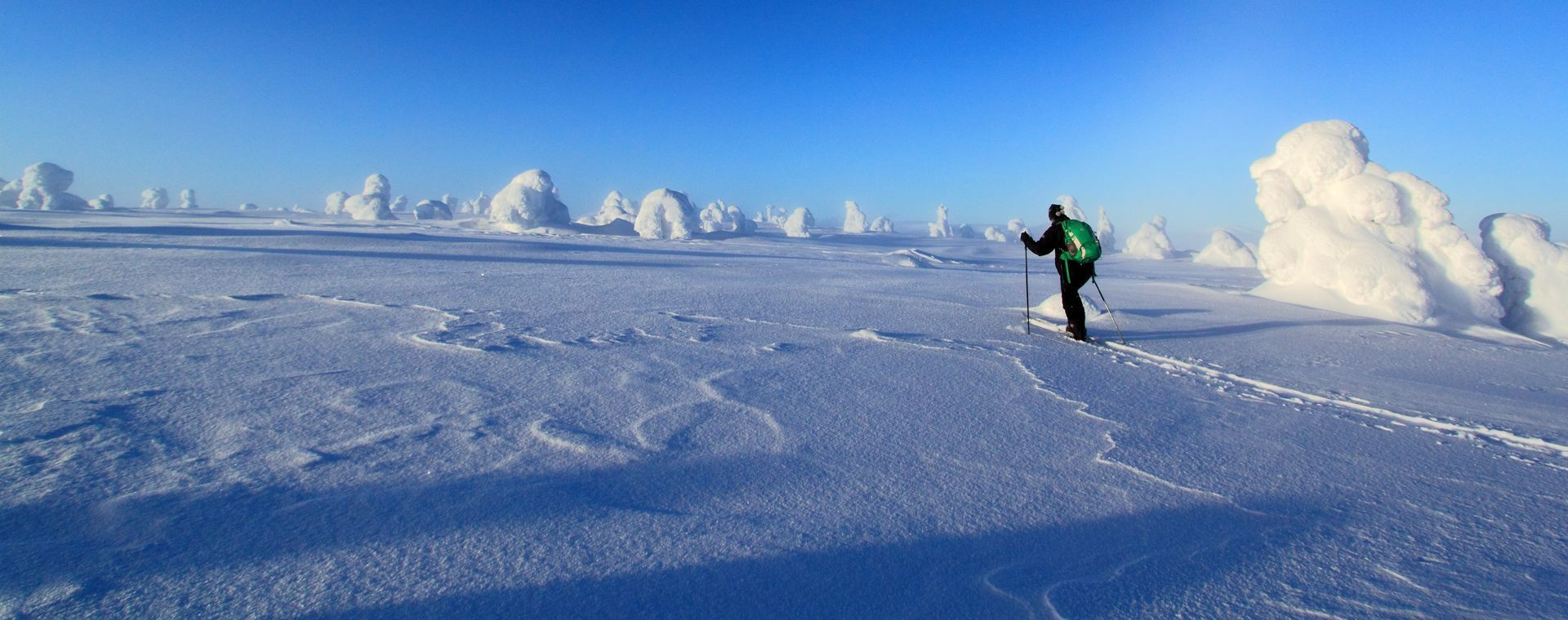 Sci alpinismo nordico sull’altopiano brinato - Lapponia settentrionale - Finlandia
