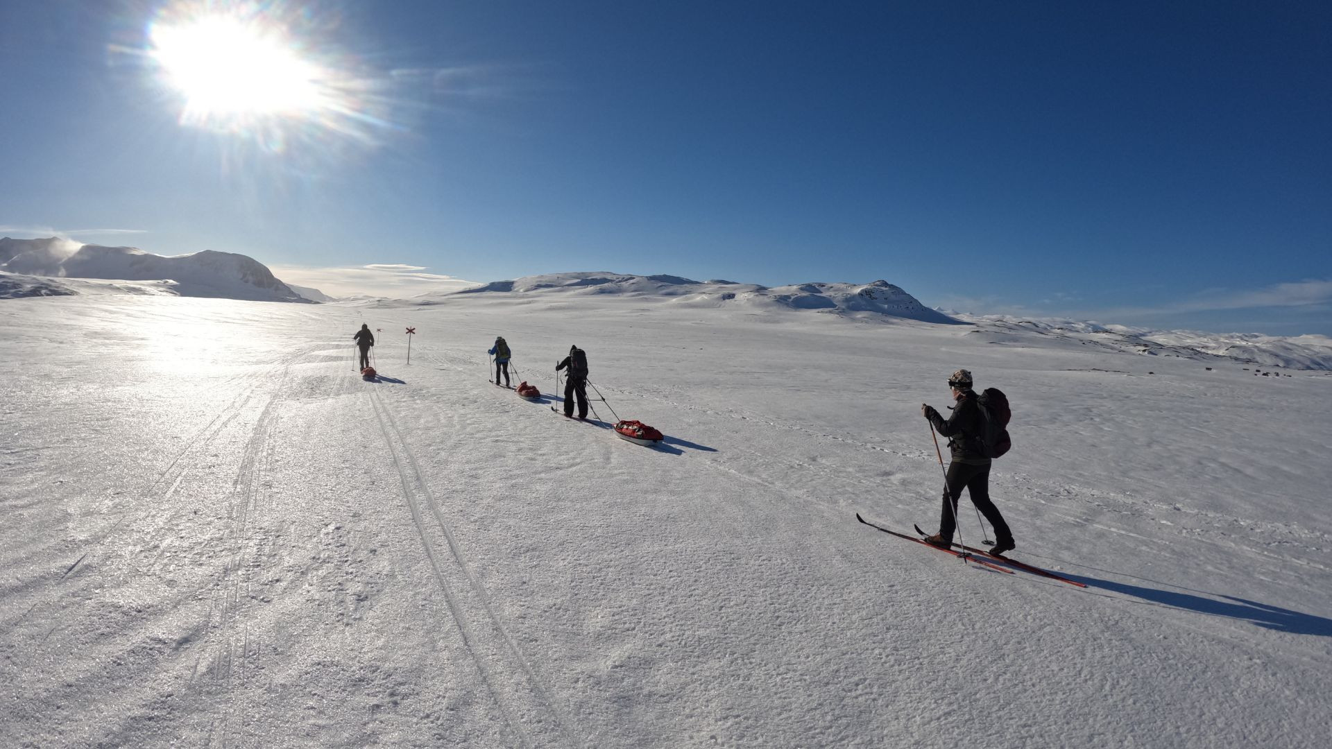 © David Praire Sciatori nordici con pulka sulla Kungsleden - Lapponia - Svezia