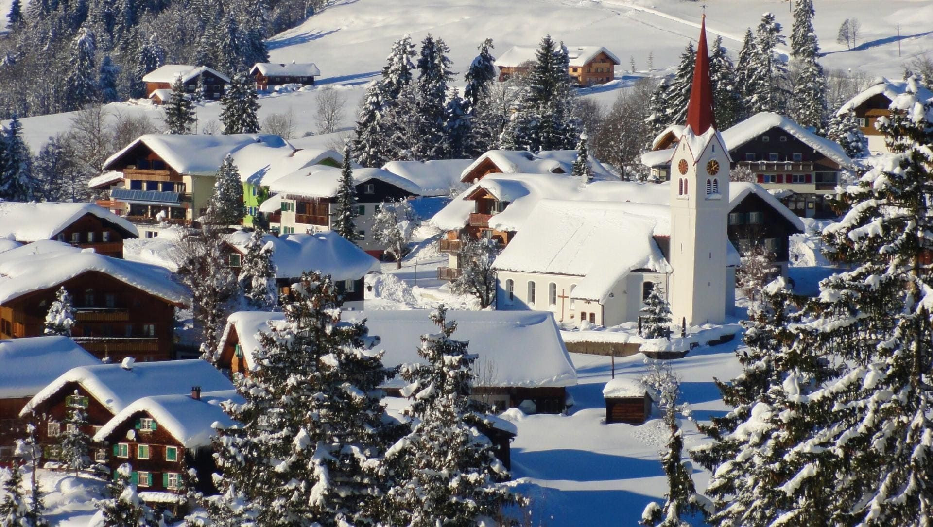Villaggio di Sibratsgfäll in inverno - Bregenzerwald - Austria
