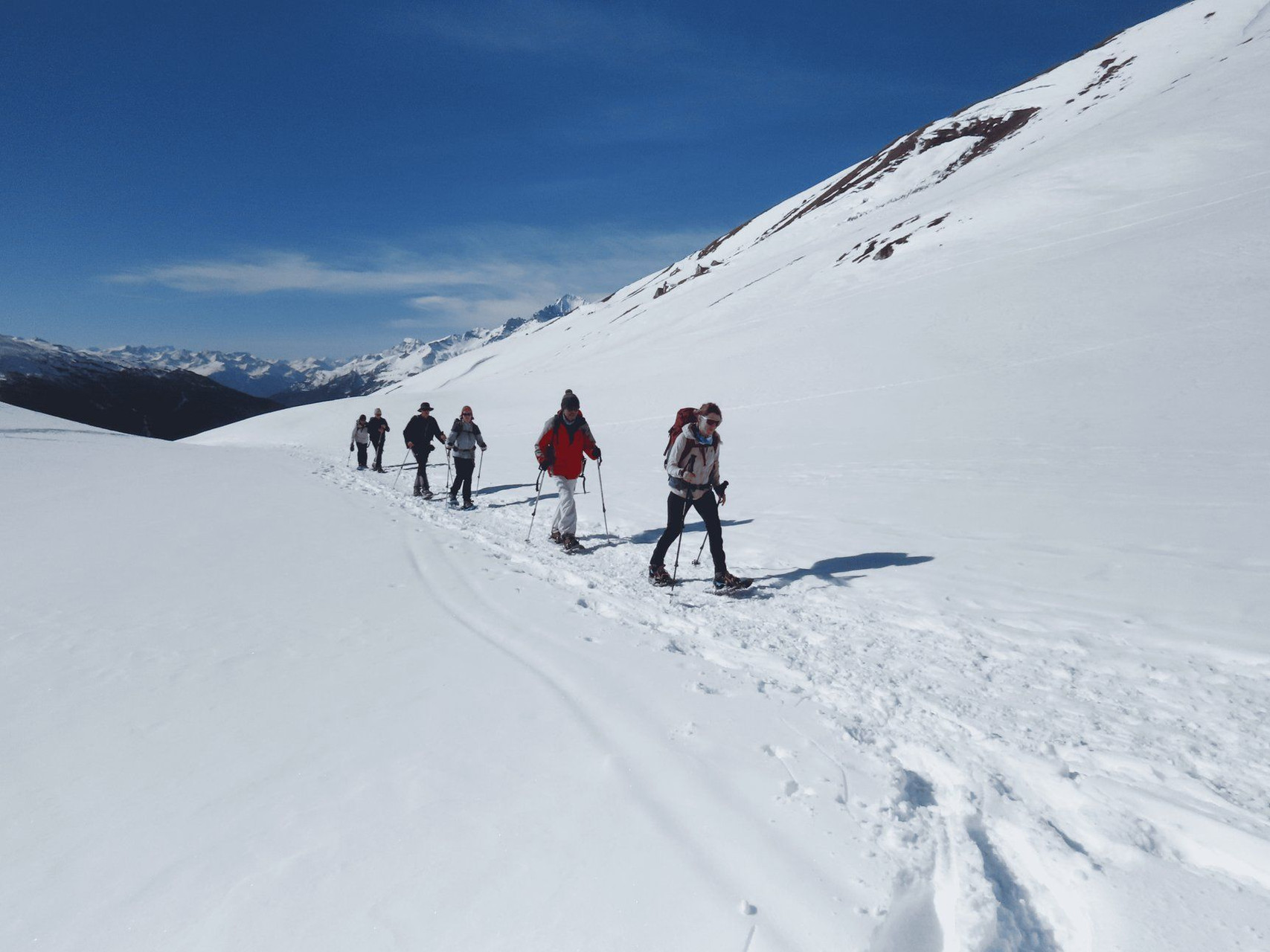 Escursionisti con le racchette da neve - Bessans - Alta Maurienne - Francia