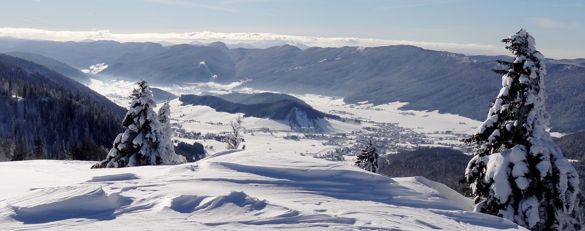 Valle innevata di Autrans-Méaudre vista dalla Molière - Vercors - Francia